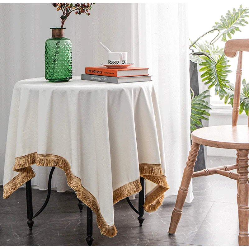 DecorBites™ Velvet Wedding Table Cloth - Premium American Retro Decor