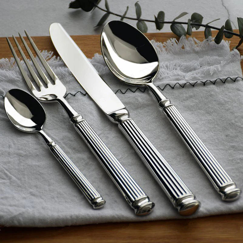 Handcrafted Timeless Roman Column Flatware