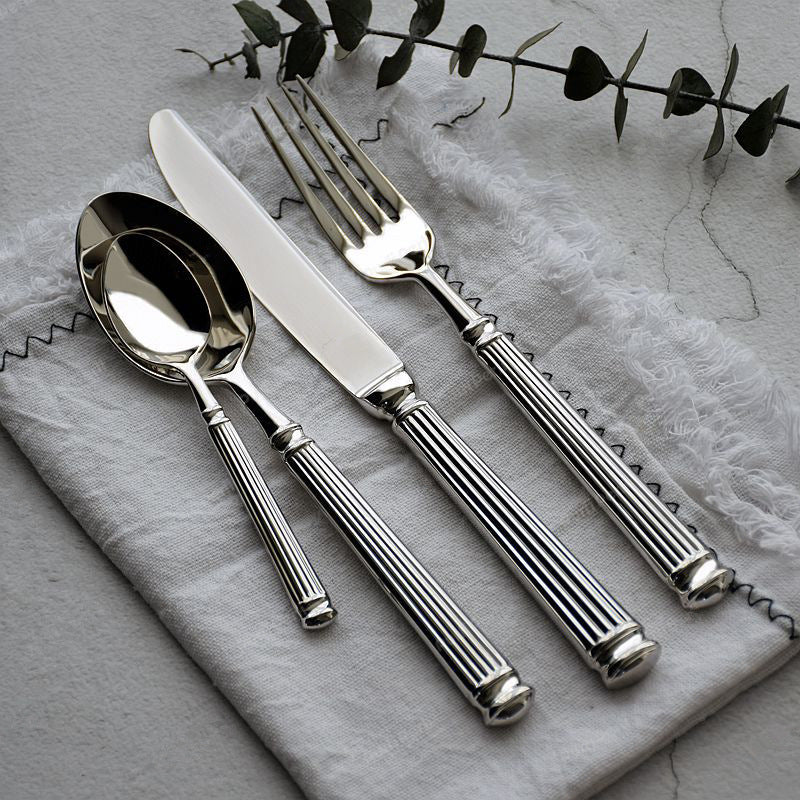 Handcrafted Timeless Roman Column Flatware