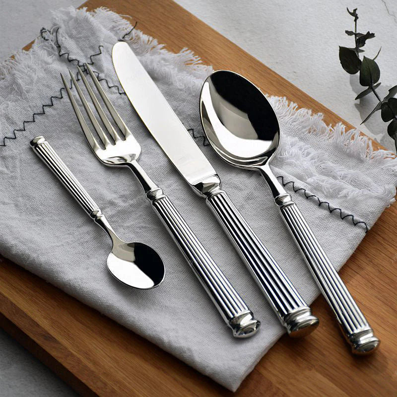 Handcrafted Timeless Roman Column Flatware