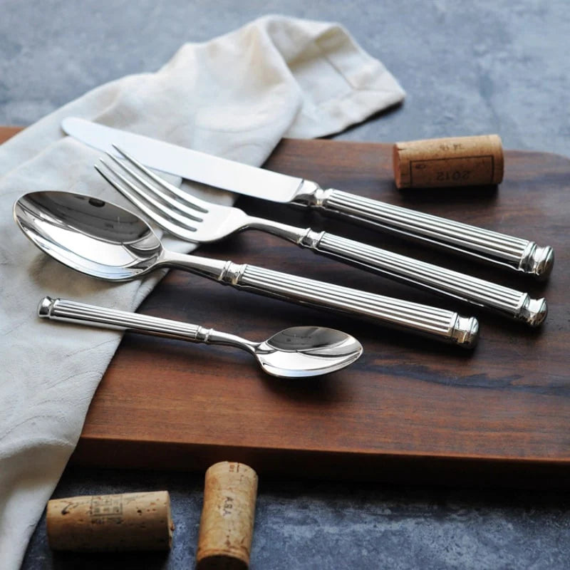Handcrafted Timeless Roman Column Flatware