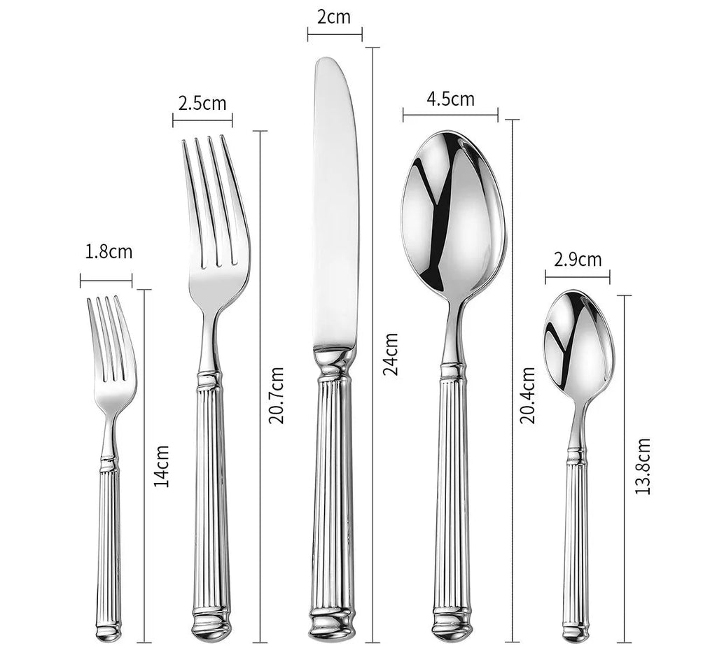 Handcrafted Timeless Roman Column Flatware