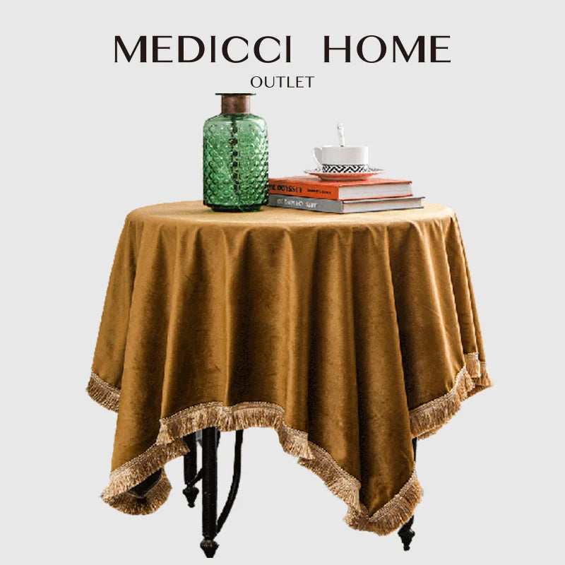 DecorBites™ Velvet Wedding Table Cloth - Premium American Retro Decor