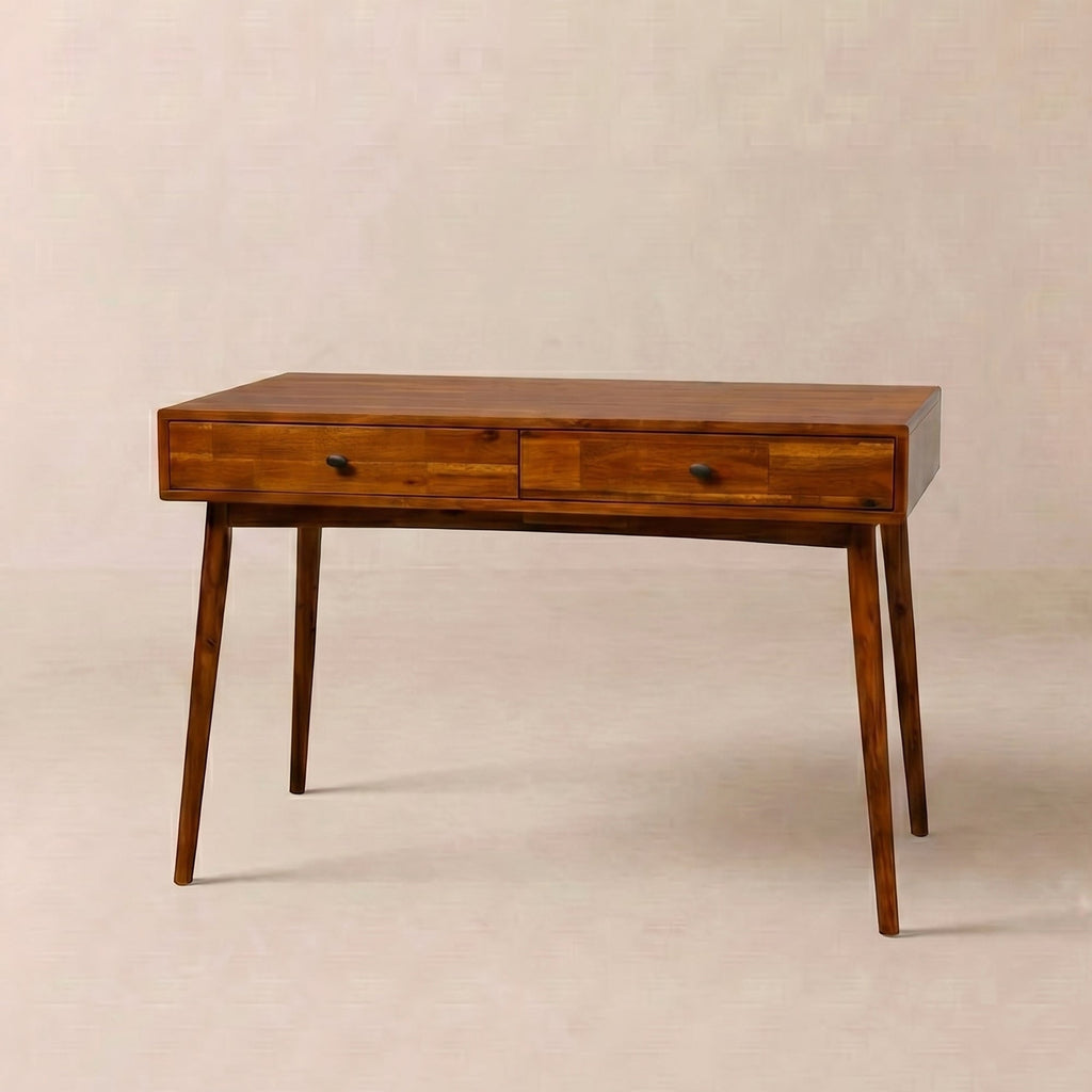 Lagom Solid Acacia Wood Desk with Drawers