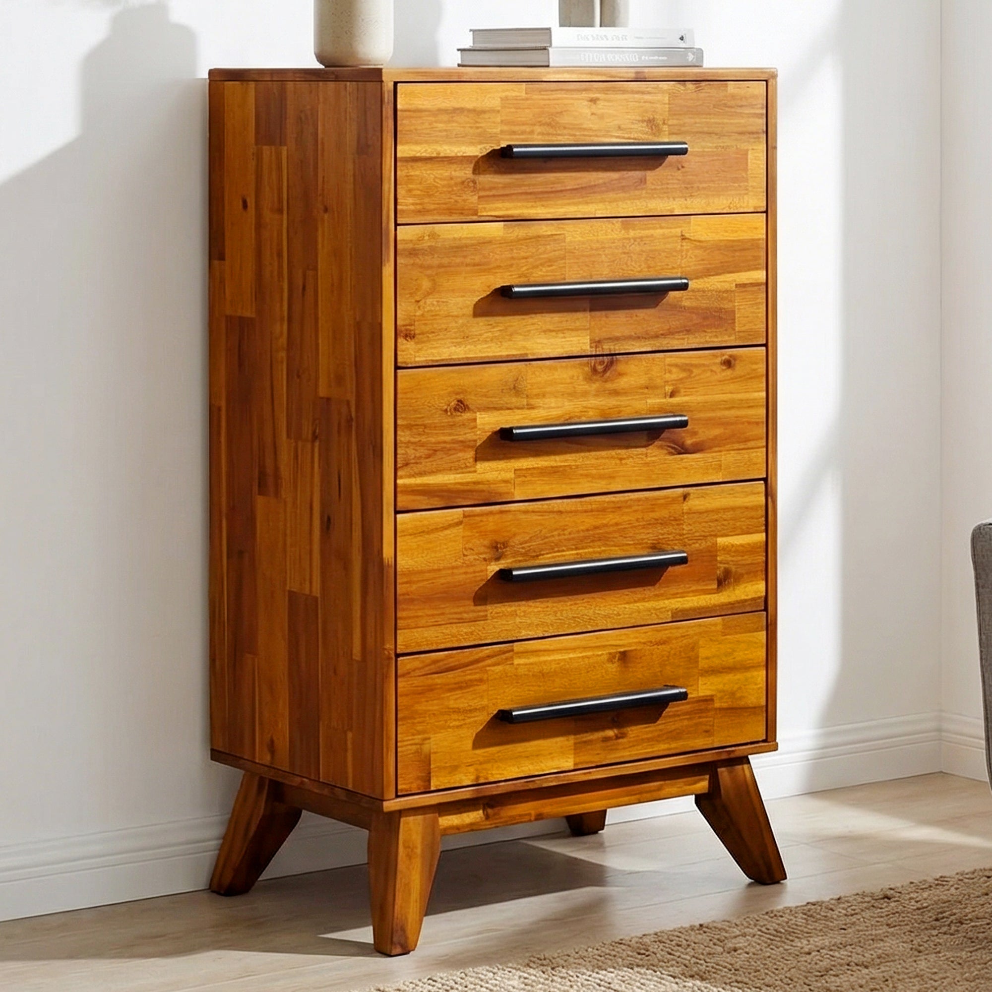 Acacia Linea Solid Wood Dresser for Timeless Elegance