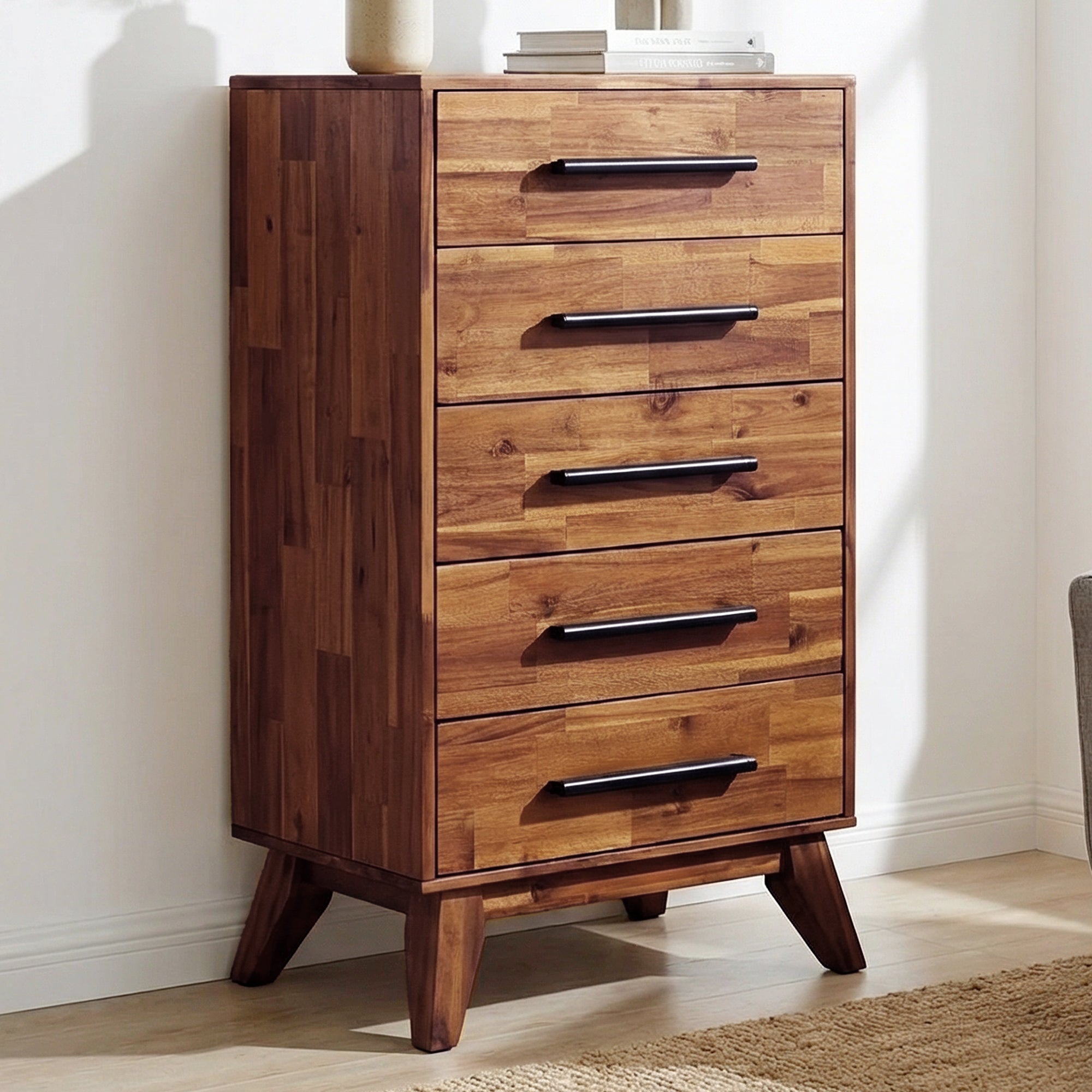 Acacia Linea Solid Wood Dresser for Timeless Elegance