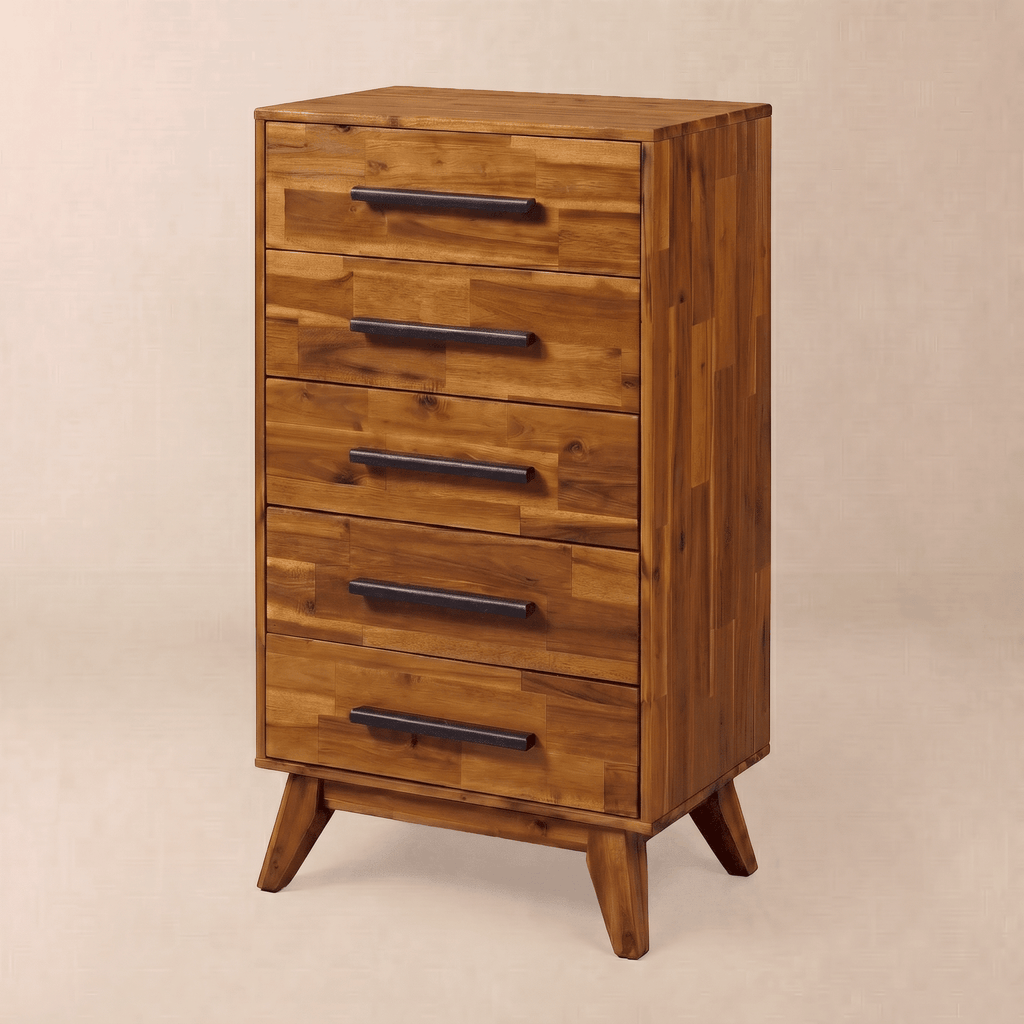 Acacia Linea Solid Wood Dresser for Timeless Elegance