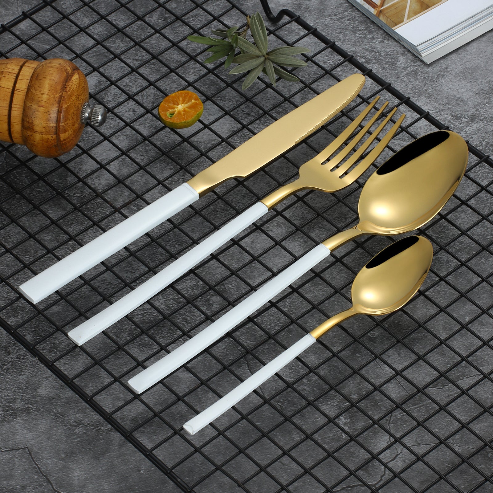 Luxury Italy Steel Cutlery Set