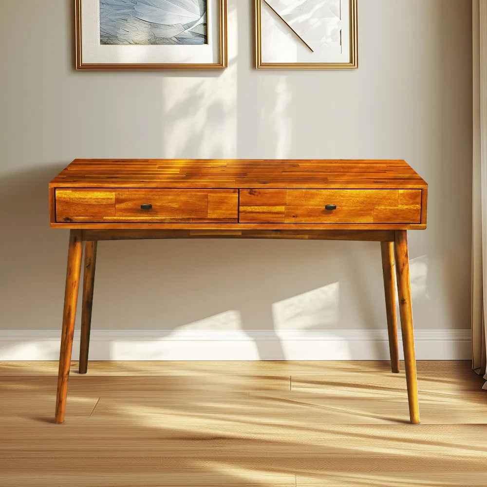 Lagom Solid Acacia Wood Desk with Drawers