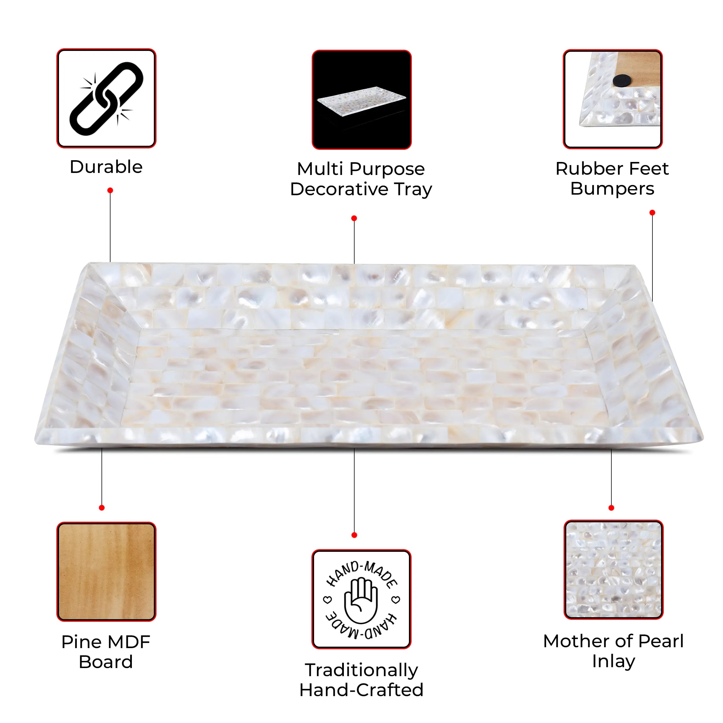 Handmade Mother of Pearl Decorative Tray