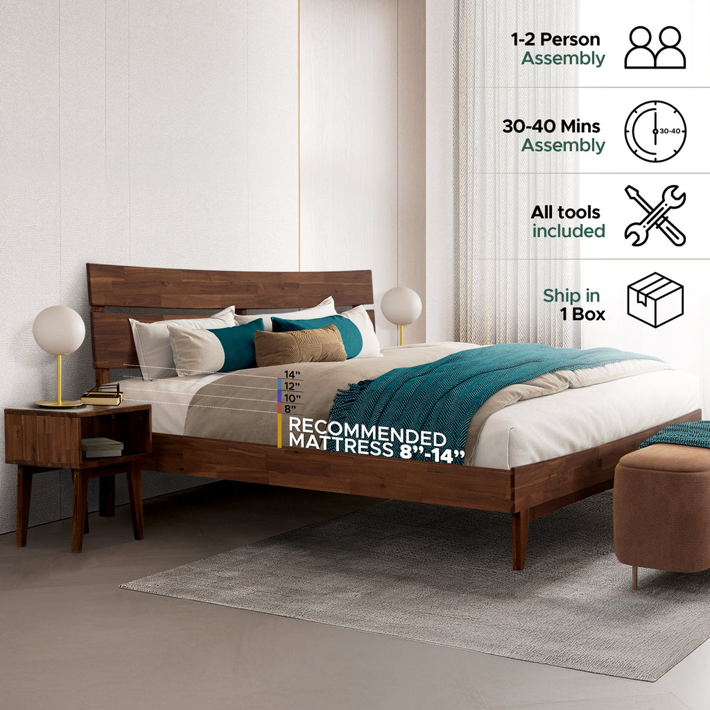 Acacia Solid Wood Bed Frame - Aurora Style for a Stylish Bedroom