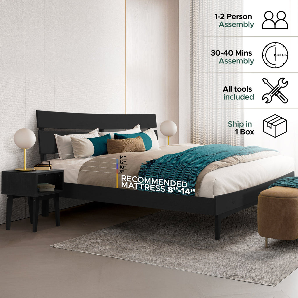 Acacia Solid Wood Bed Frame - Aurora Style for a Stylish Bedroom