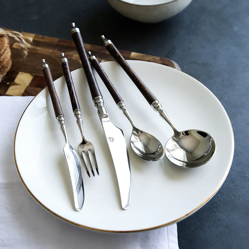 Paris Vintage Huanghua Pear Wood Cutlery Set