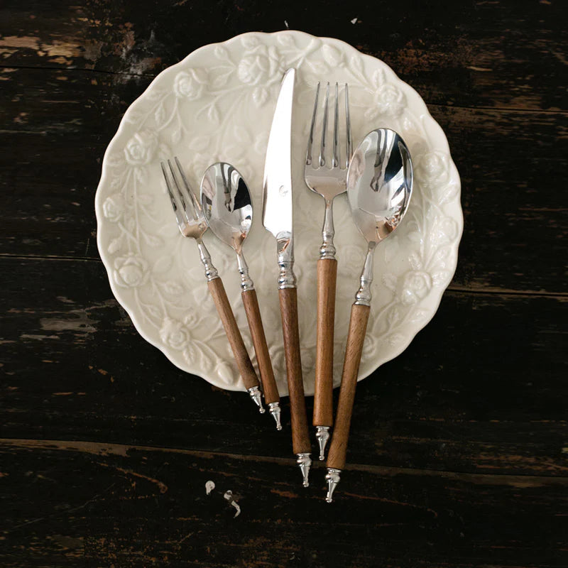 Paris Vintage Huanghua Pear Wood Cutlery Set