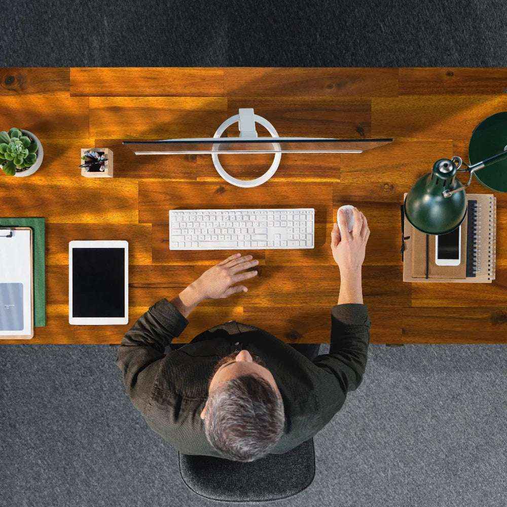 Lagom Solid Acacia Wood Desk with Drawers