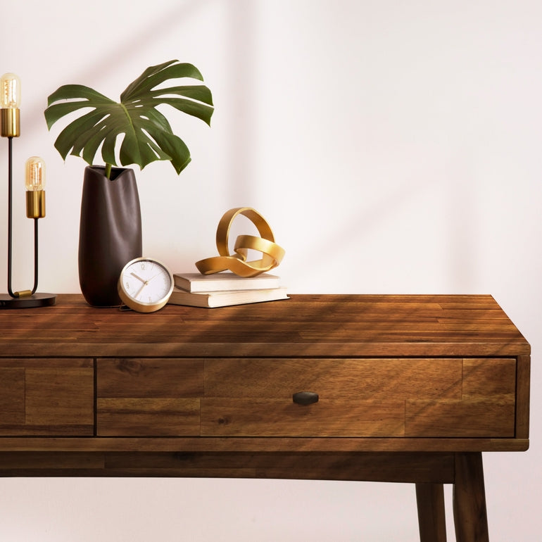 Lagom Solid Acacia Wood Desk with Drawers