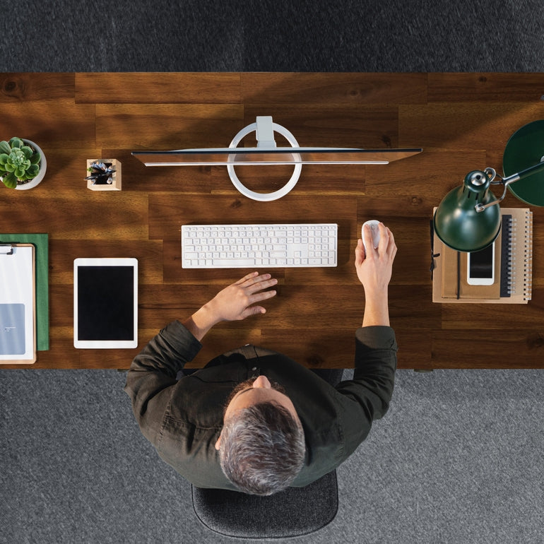 Lagom Solid Acacia Wood Desk with Drawers