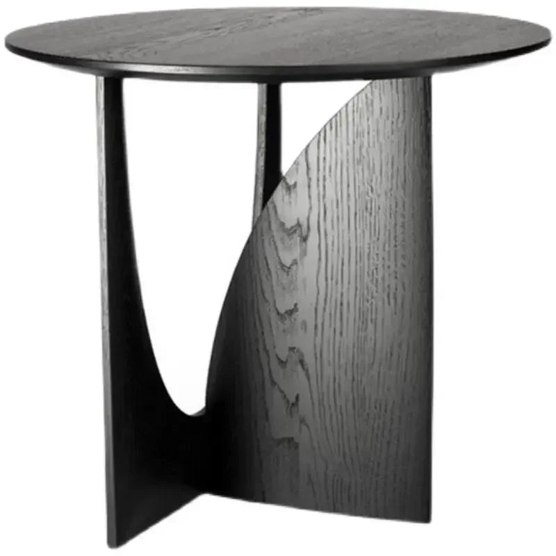 DecorBites™ Circular Walnut Wood Coffee Table with Solid Nordic Design
