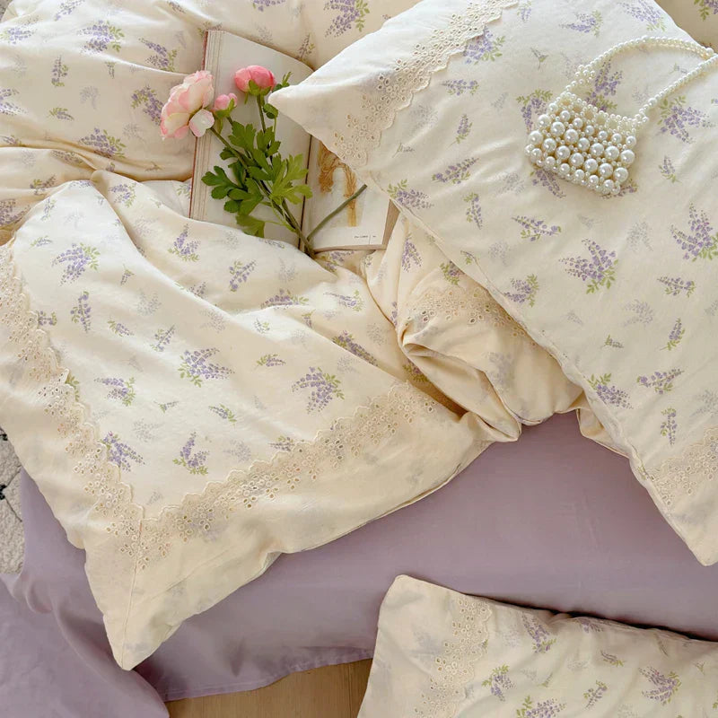 DecorBites™ Lavender Lace Bedding Set