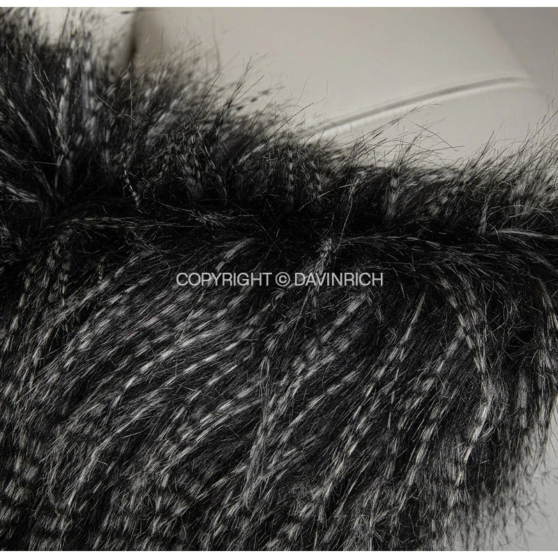 DecorBites™ Luxe Black Fluffy Throw Pillow Cover