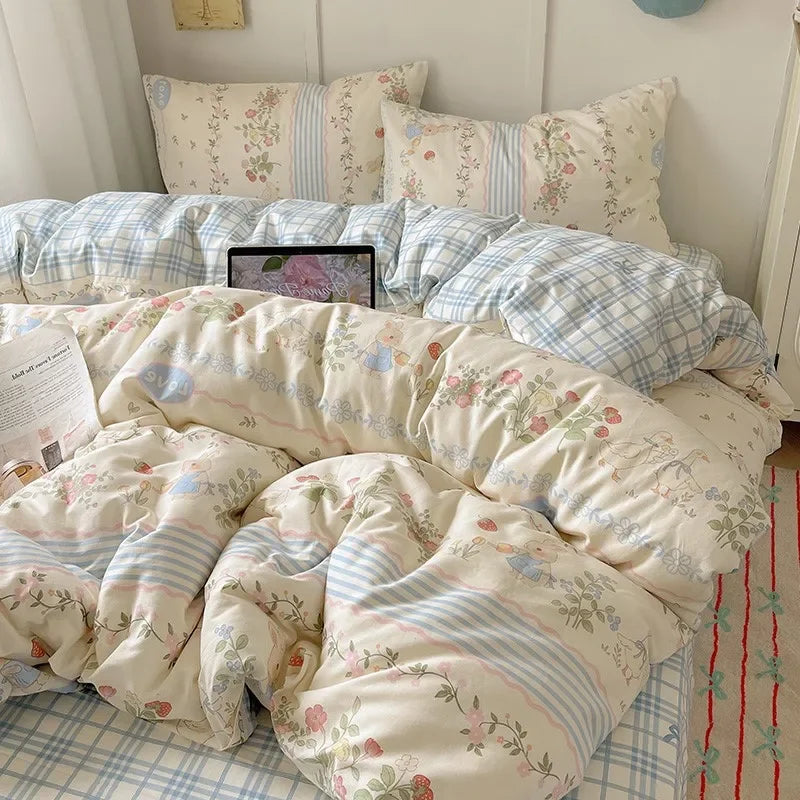 DecorBites™ Cartoon Printed Cotton Bedding Set