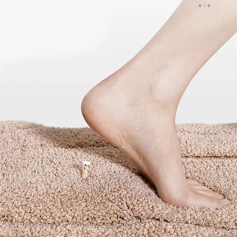 DecorBites™ Geometric Flocked Bath Mat Thicken Super Absorbent Anti-slip Bathroom Rug.