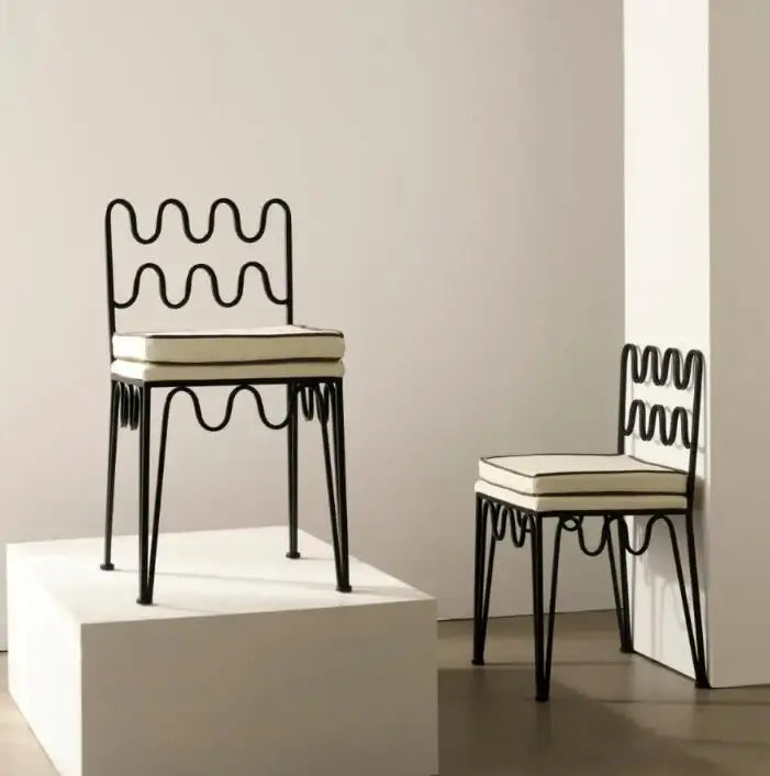 DecorBites™ French Retro Wave Dining Table and Chair Set