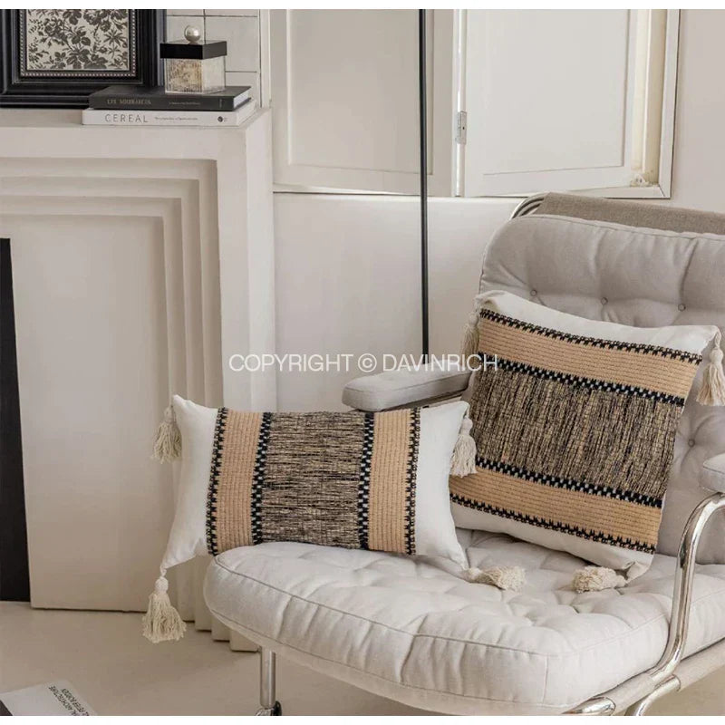 DecorBites™ Luxe Black Fluffy Throw Pillow Cover