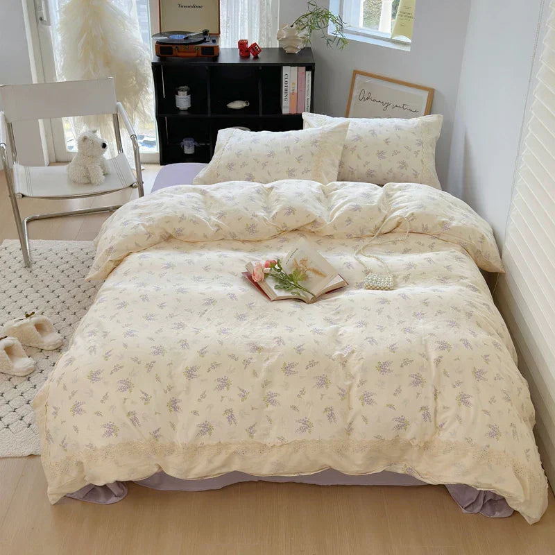 DecorBites™ Lavender Lace Bedding Set