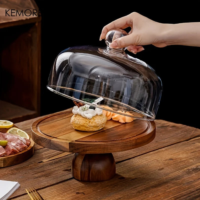 Acacia Wood Cake Tray: Elevate Your Dessert Display