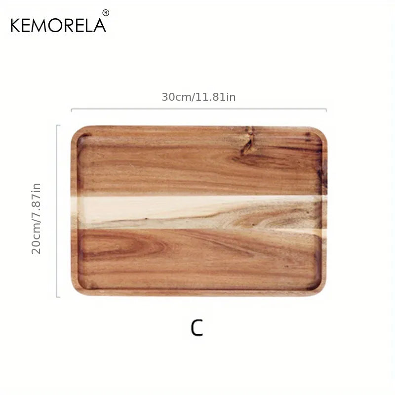 Acacia Wood Coffee Tray | Versatile Food Serving Tray for Desserts and Tea