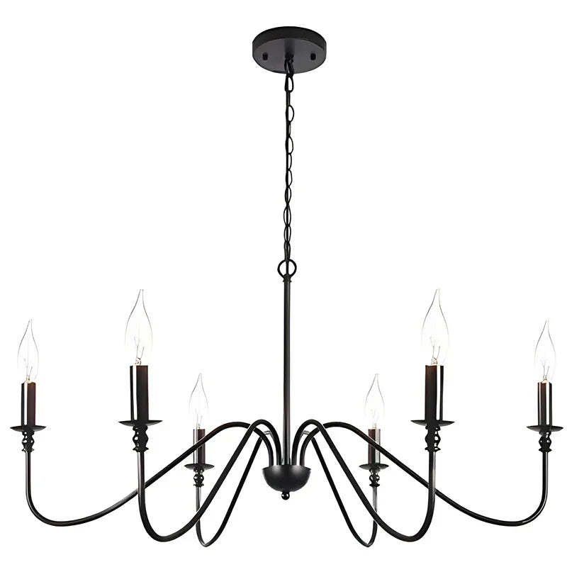DecorBites™ Black Wrought Iron Chandelier