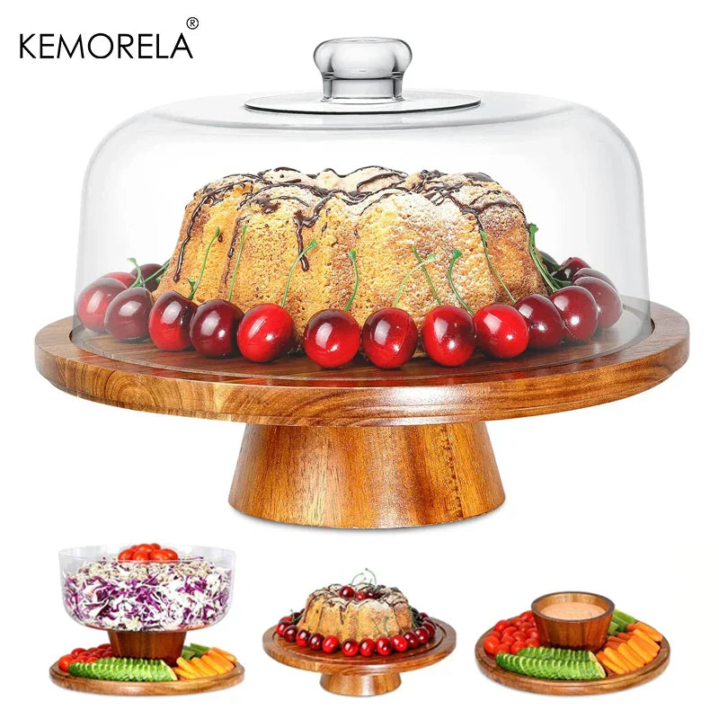Acacia Wood Cake Tray: Elevate Your Dessert Display