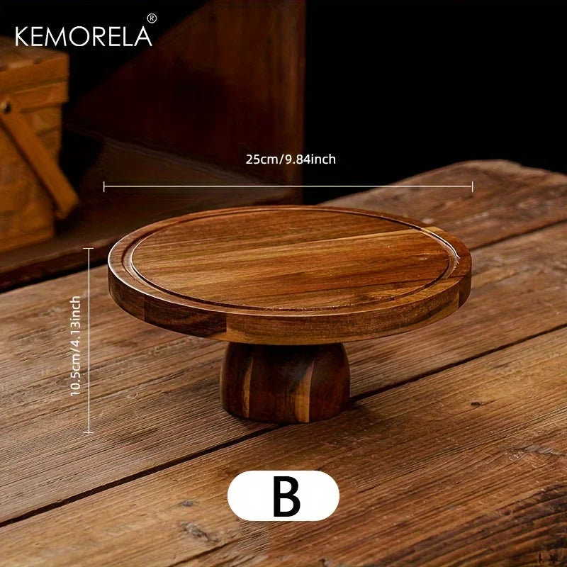 Acacia Wood Cake Tray: Elevate Your Dessert Display