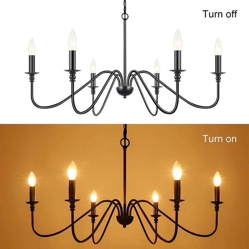 DecorBites™ Black Wrought Iron Chandelier