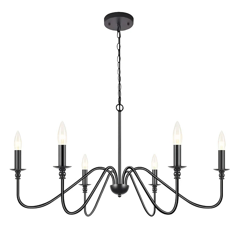 DecorBites™ Black Wrought Iron Chandelier