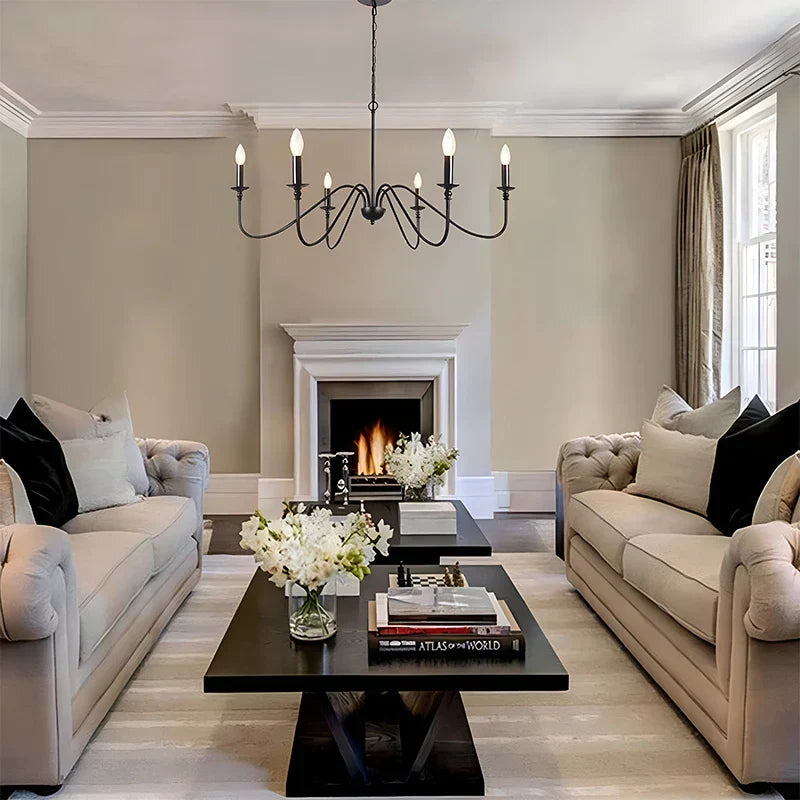 DecorBites™ Black Wrought Iron Chandelier