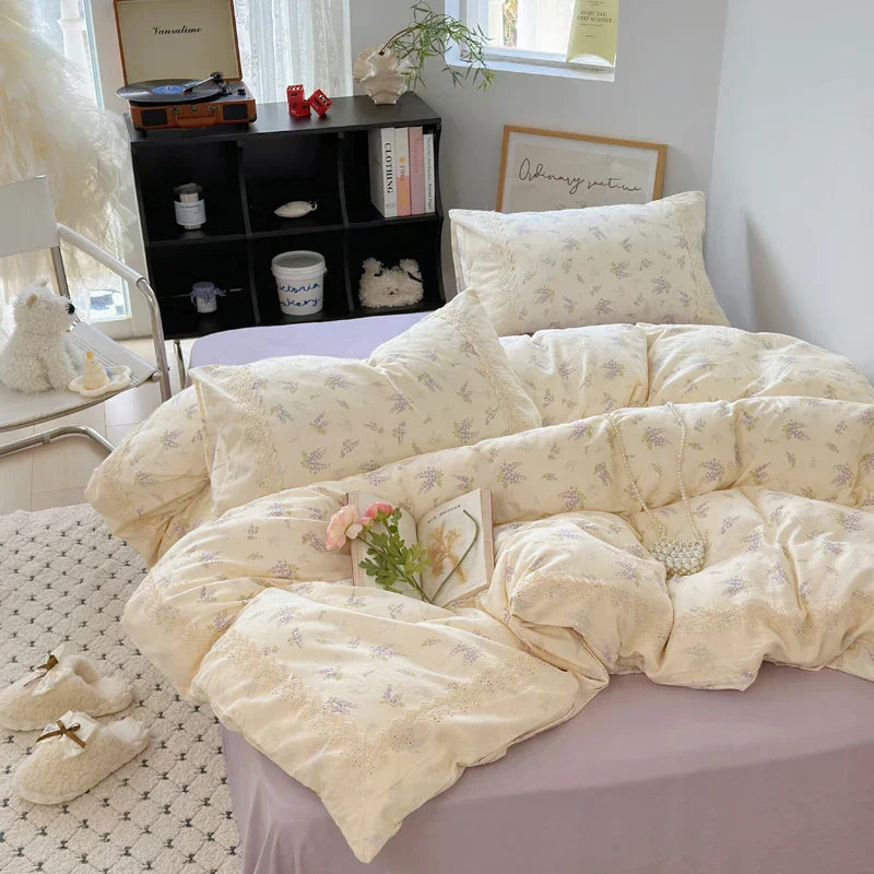DecorBites™ Lavender Lace Bedding Set