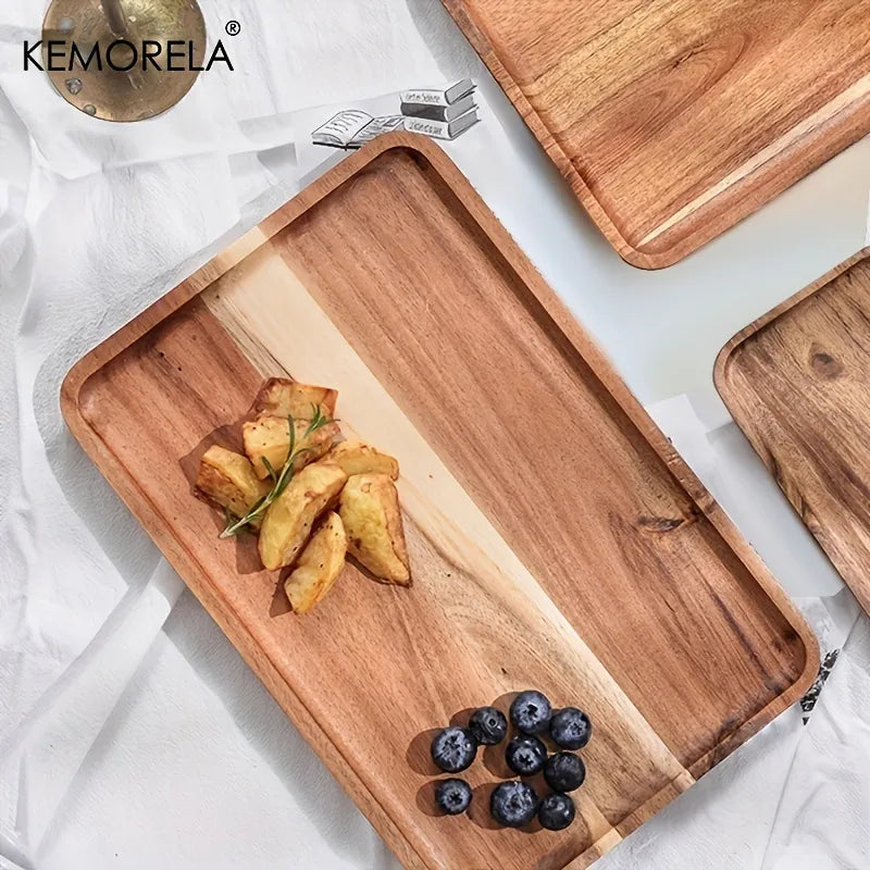 Acacia Wood Coffee Tray | Versatile Food Serving Tray for Desserts and Tea