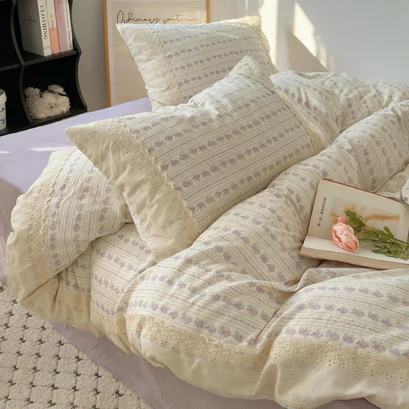 DecorBites™ Lavender Lace Bedding Set