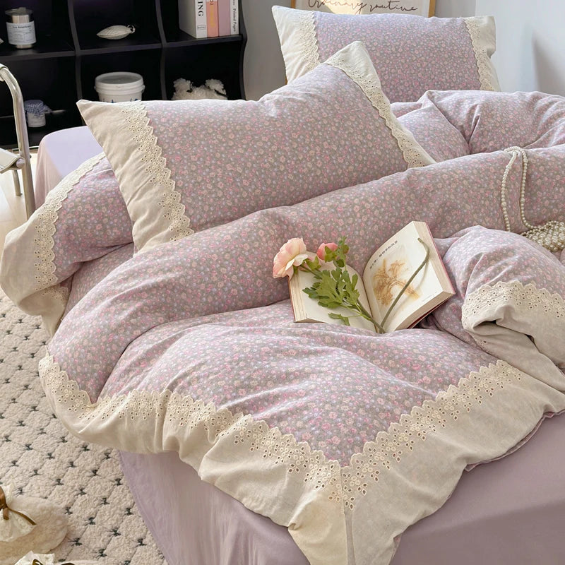 DecorBites™ Lavender Lace Bedding Set