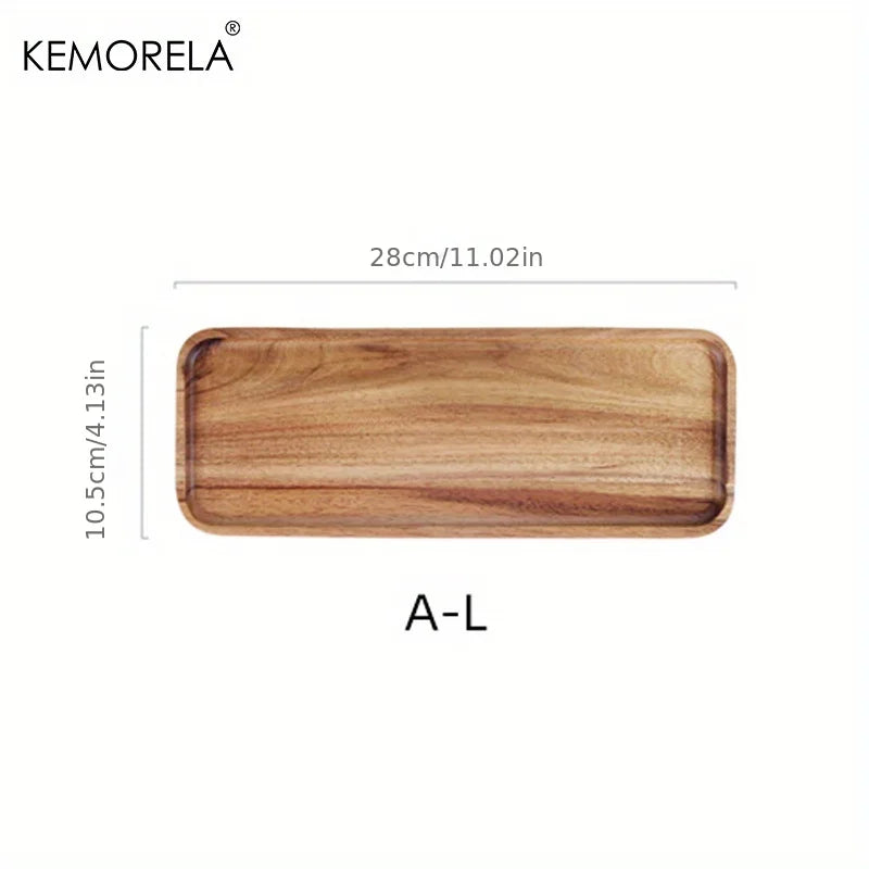 Acacia Wood Coffee Tray | Versatile Food Serving Tray for Desserts and Tea