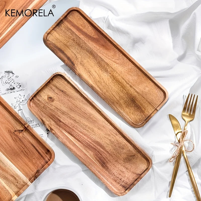 Acacia Wood Coffee Tray | Versatile Food Serving Tray for Desserts and Tea