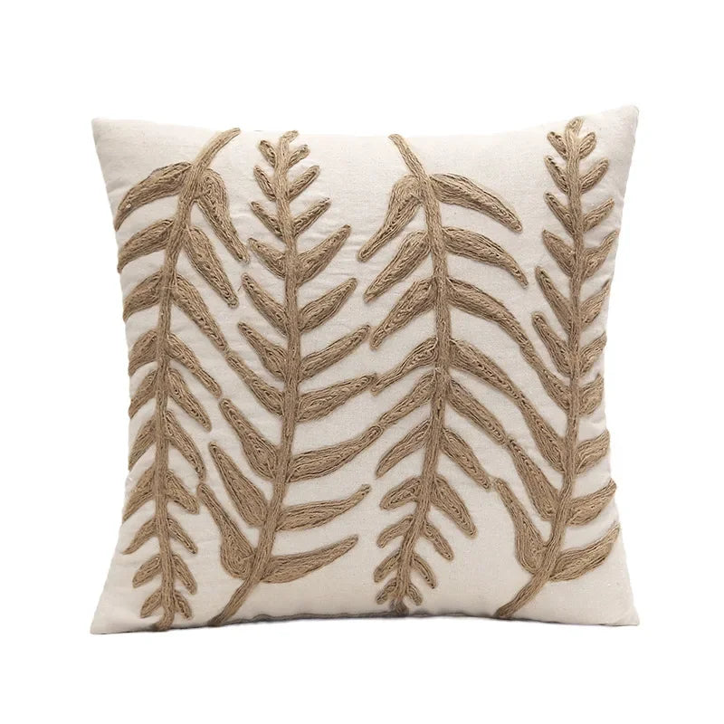 DecorBites™ Leaves Embroidered Pillow Cover