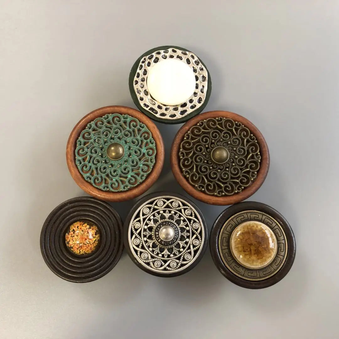 Handmade Wood and Alloy Artistic Drawer and Furniture Knobs