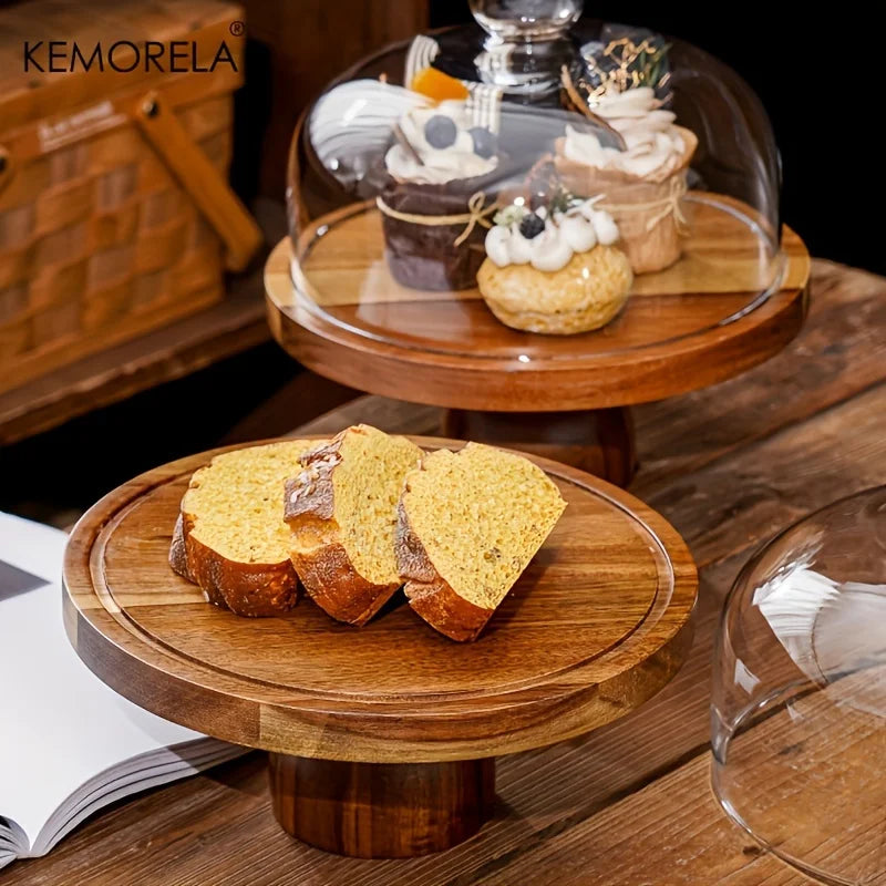 Acacia Wood Cake Tray: Elevate Your Dessert Display