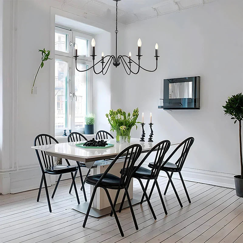 DecorBites™ Black Wrought Iron Chandelier