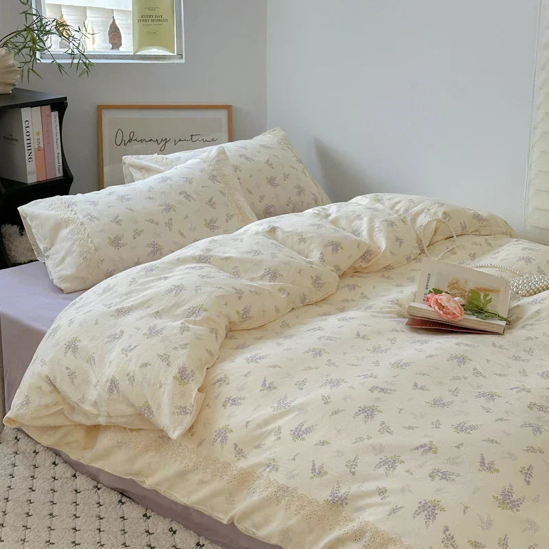 DecorBites™ Lavender Lace Bedding Set