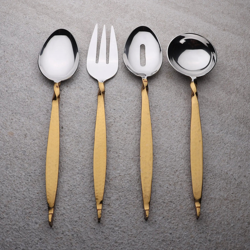 Handmade Twisted Urban Vintage Gold Hostess 4 pc. Set