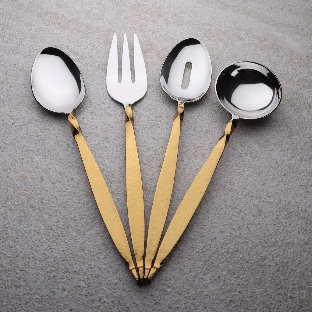Handmade Twisted Urban Vintage Gold Hostess 4 pc. Set